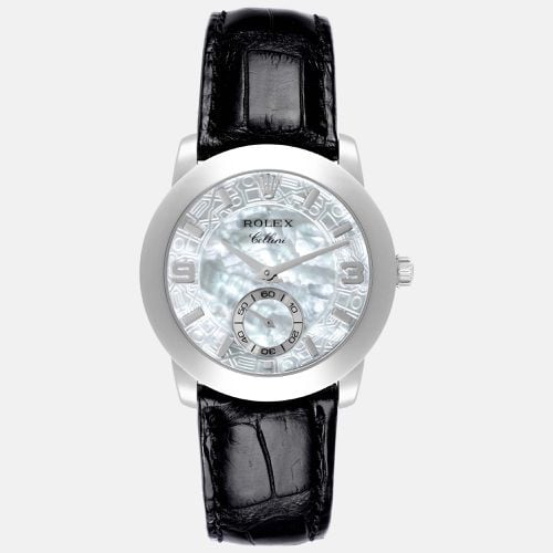 Rolex Cellini Cellinium Platinum Mother of Pearl Dial Mens Watch 5240 - Rolex - Modalova