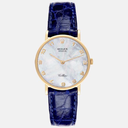 Cellini Classic Yellow Gold Mother Of Pearl Mens Watch 5112 - Rolex - Modalova