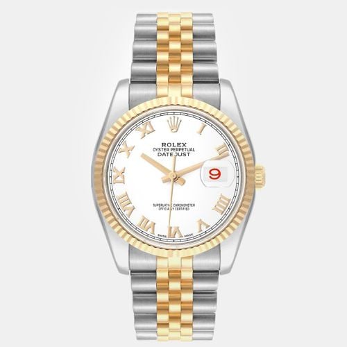 Rolex Datejust Steel Yellow Gold White Dial Men's Watch 36.0 mm - Rolex - Modalova