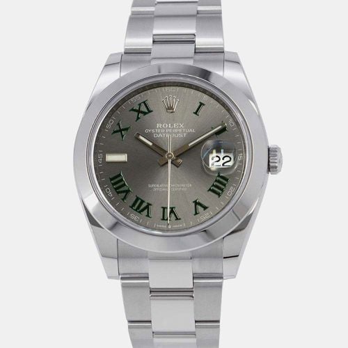 Rolex Stainless Steel Slate Dial Datejust 126300 Watch 41mm - Rolex - Modalova