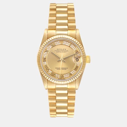 Rolex President Midsize 31 Yellow Gold Myriad Diamond Dial Ladies Watch 68278 - Rolex - Modalova