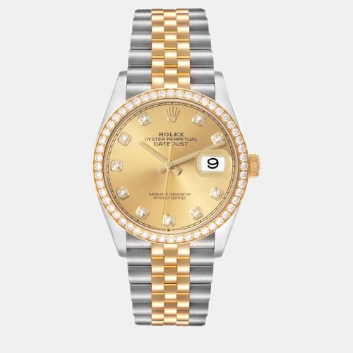 Rolex Datejust 36 Steel Yellow Gold Diamond Dial Ladies Watch 126283 - Rolex - Modalova