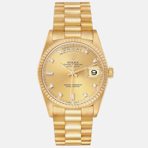 Rolex President Day Date Yellow Gold Diamond Dial Men's Watch 36.0 mm - Rolex - Modalova