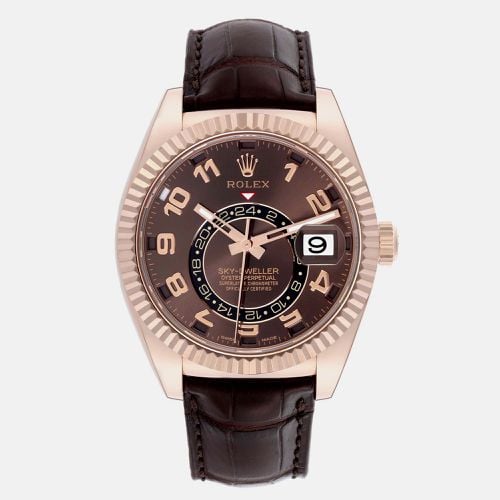 Rolex Sky-Dweller Everose Chocolate Brown Dial Rose Gold Watch 42.0 mm - Rolex - Modalova