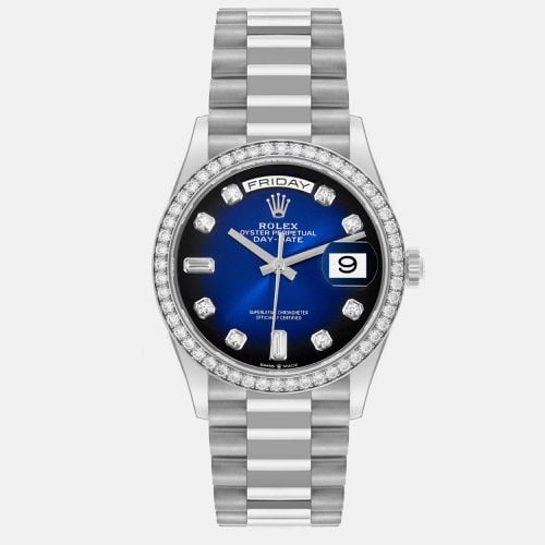 Rolex President Day Date White Gold Diamond Men's Watch 36.0 mm - Rolex - Modalova