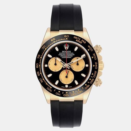 Rolex Daytona Yellow Gold Black Dial Ceramic Bezel Mens Watch 116518 - Rolex - Modalova