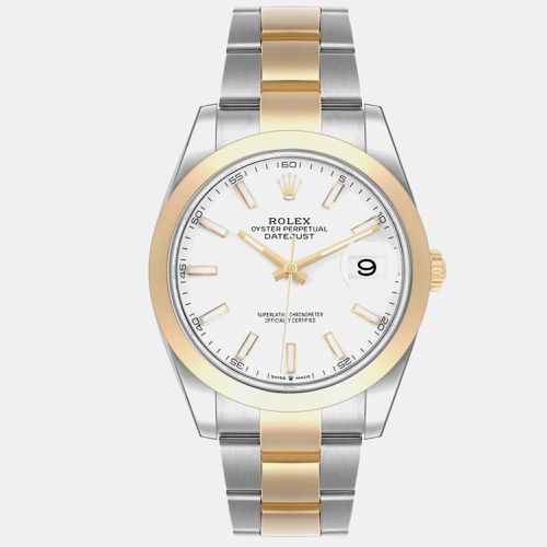 Rolex Datejust 41 Steel Yellow Gold Domed Bezel Mens Watch 126303 - Rolex - Modalova