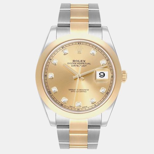 Rolex Datejust Steel Yellow Gold Diamond Dial Men's Watch 41.0 mm - Rolex - Modalova