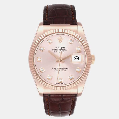 Rolex Datejust Rose Gold Sundust Diamond Dial Men's Watch 116135 36 mm - Rolex - Modalova