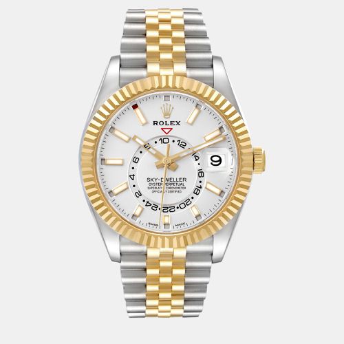 Rolex Sky Dweller Yellow Gold Steel White Dial Men's Watch 326933 - Rolex - Modalova