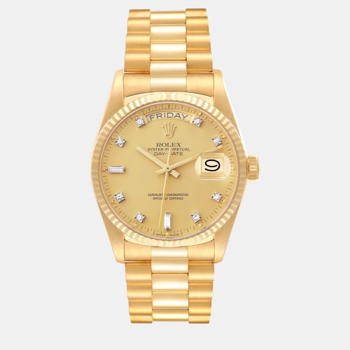 President Day-Date Yellow Diamond Dial Men's Watch 36.0 mm - Rolex - Modalova