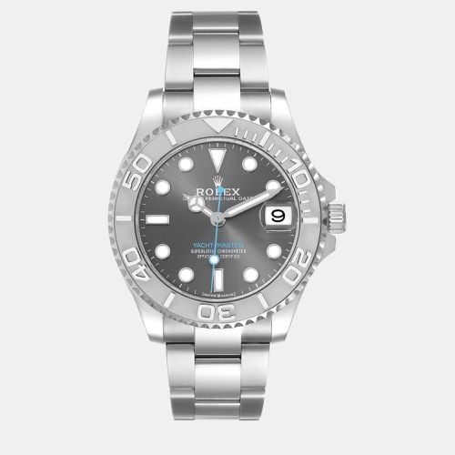 Yachtmaster Midsize Steel Platinum Bezel Men's Watch 37.0 mm - Rolex - Modalova