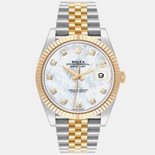 Rolex Datejust Steel Yellow Gold MOP Diamond Dial Men's Watch 41.0 mm - Rolex - Modalova