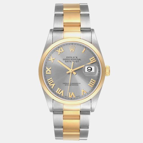 Rolex Datejust Steel Yellow Gold Slate Dial Men's Watch 16203 36 mm - Rolex - Modalova