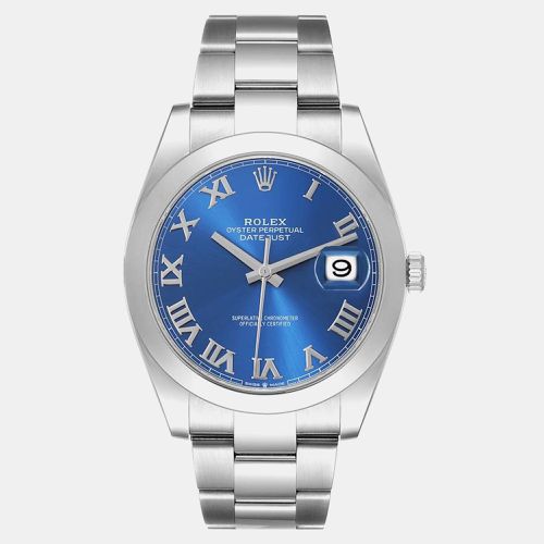 Rolex Datejust 41 Blue Roman Dial Steel Men's Watch 126300 41 mm - Rolex - Modalova