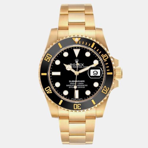 Rolex Submariner Black Dial Yellow Gold Men's Watch 40.0 mm - Rolex - Modalova