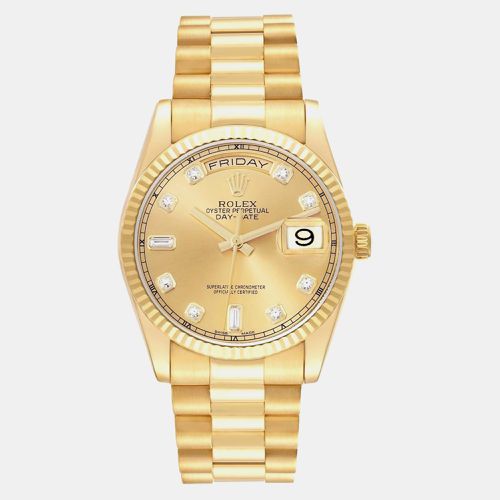 Rolex President Day-Date Yellow Gold Diamond Dial Men's Watch 36.0 mm - Rolex - Modalova