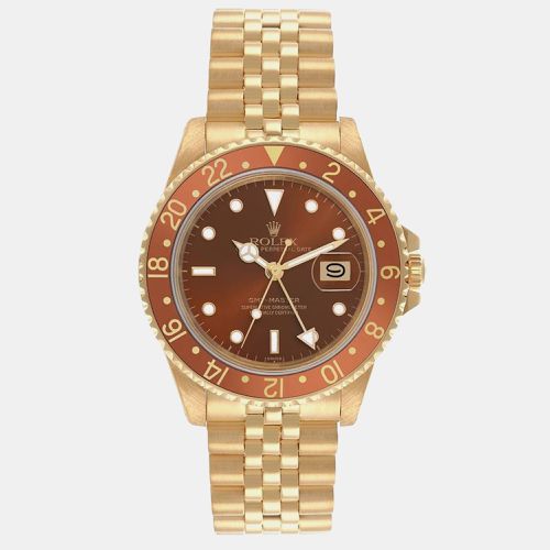 Rolex GMT Master Root Beer Yellow Gold Men's Vintage Watch 40.0 mm - Rolex - Modalova