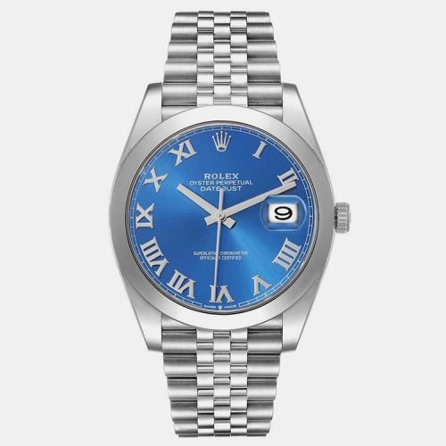 Rolex Datejust 41 Blue Roman Dial Steel Mens Watch 126300 - Rolex - Modalova