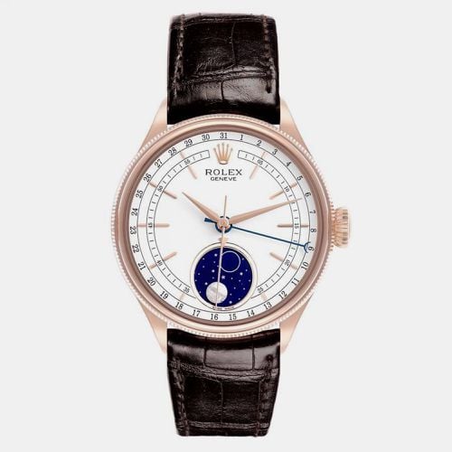 Rolex Cellini Moonphase White Dial Rose Gold Mens Watch 50535 - Rolex - Modalova