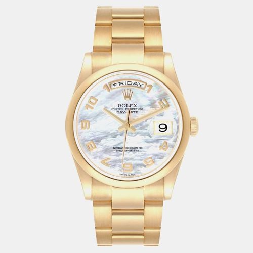 Rolex President Yellow Gold Mother of Pearl Arabic Dial Men's Watch 36.0 mm - Rolex - Modalova