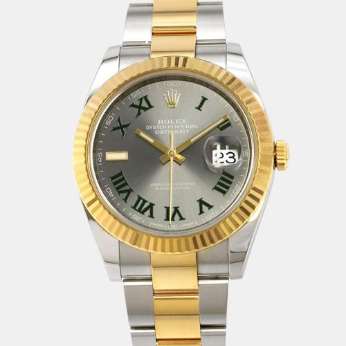 Stainless Steel 18K YG Slate Dial Datejust Watch 41 mm - Rolex - Modalova