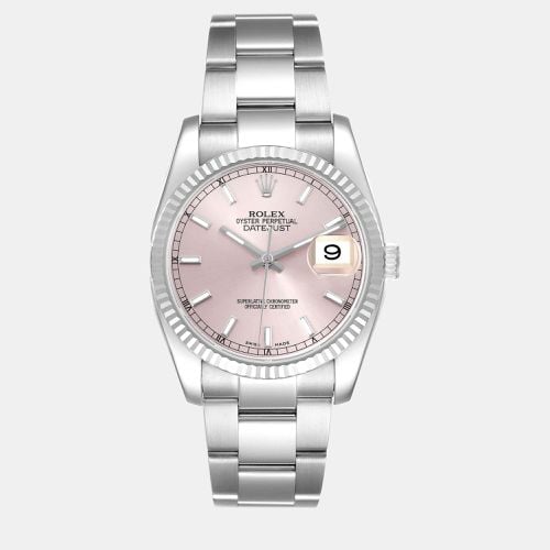 Datejust Steel White Gold Dial Men's Watch 36.0 mm - Rolex - Modalova