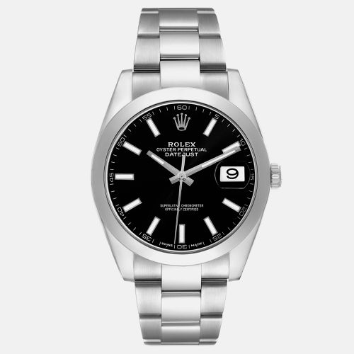 Rolex Datejust 41 Black Dial Steel Mens Watch 126300 - Rolex - Modalova