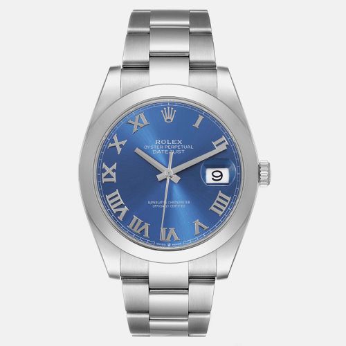 Rolex Datejust 41 Blue Roman Dial Steel Mens Watch 126300 - Rolex - Modalova