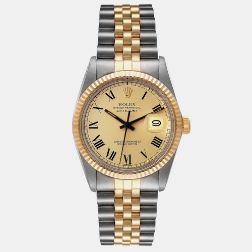 Rolex Datejust Steel Yellow Gold Buckley Dial Vintage Mens Watch 16013 - Rolex - Modalova