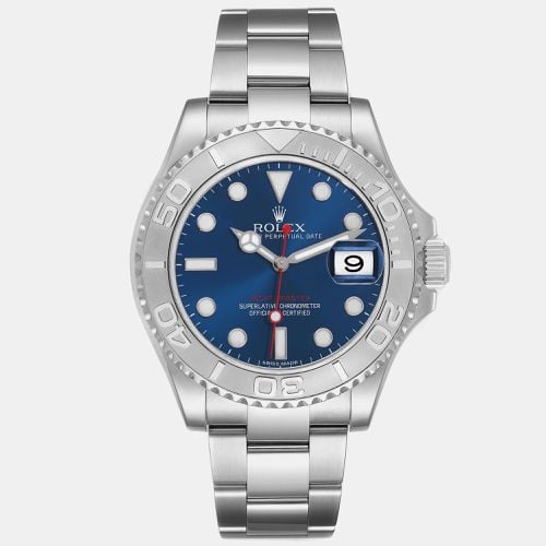 Rolex Yachtmaster Steel Platinum Bezel Blue Dial Mens Watch 116622 - Rolex - Modalova