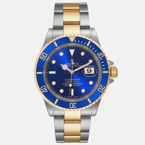 Rolex Submariner Blue Dial Steel Yellow Gold Men's Watch 16613 40 mm - Rolex - Modalova