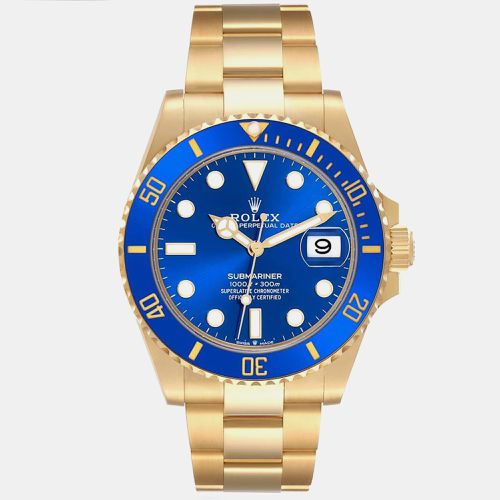 Rolex Submariner Yellow Gold Blue Dial Bezel Men's Watch 126618 41 mm - Rolex - Modalova