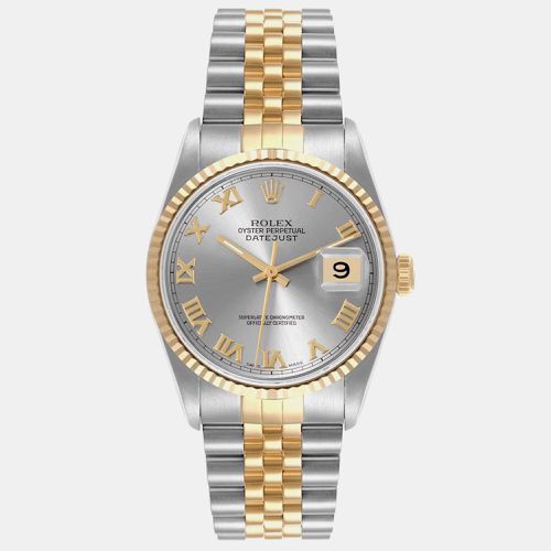 Rolex Datejust Steel Yellow Gold Silver Roman Dial Men's Watch 36.0 mm - Rolex - Modalova