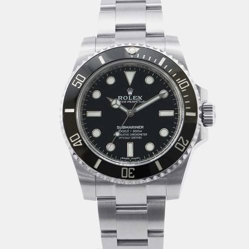 Rolex Black Stainless Steel Submariner 114060 Automatic Men's Wristwatch 40 mm - Rolex - Modalova