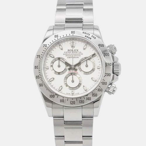 Rolex White Stainless Steel Daytona 116520 Automatic Men's Wristwatch 40 mm - Rolex - Modalova