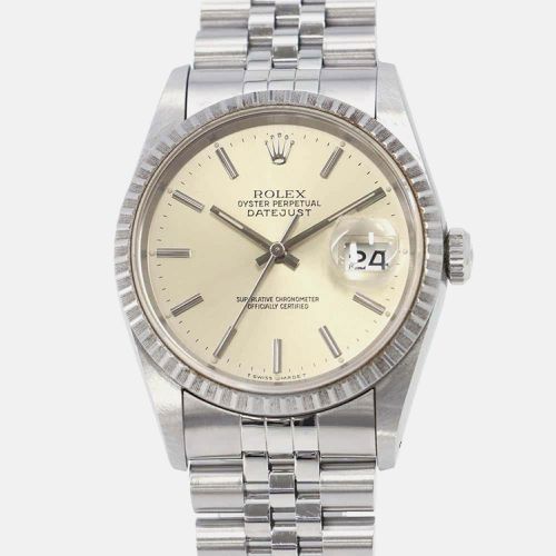 Rolex Silver Stainless Steel Datejust Automatic Men's Wristwatch 36 mm - Rolex - Modalova