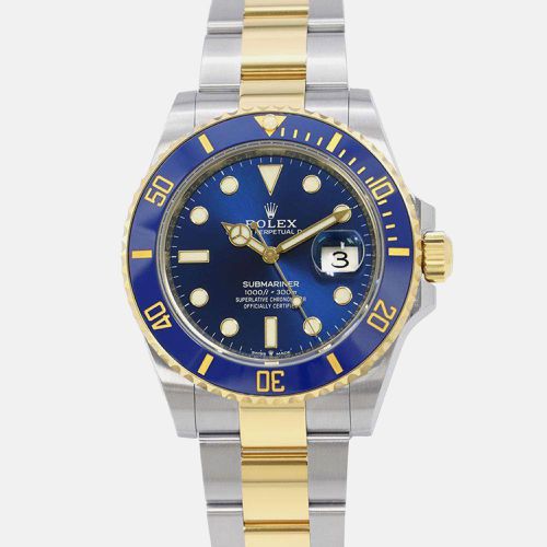 Rolex Blue 18k Yellow Gold Stainless Steel Submariner Automatic Men's Wristwatch 41 mm - Rolex - Modalova