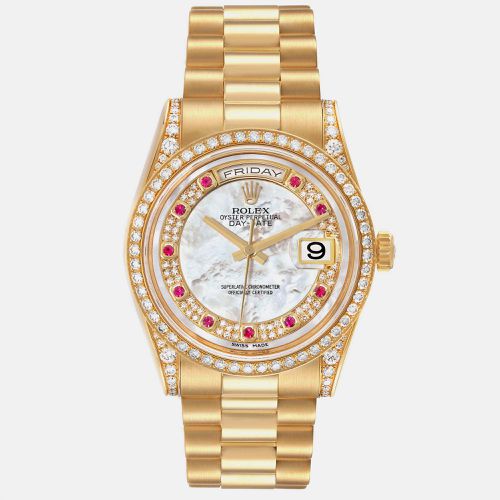 President Day-Date MOP Diamond Ruby Myriad Dial Men's Watch 118388 36 mm - Rolex - Modalova