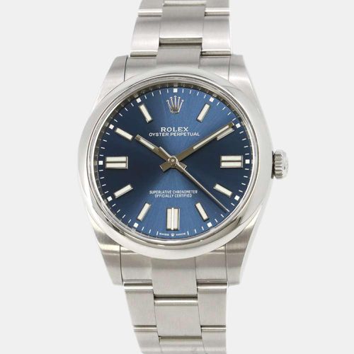 Rolex Blue Stainless Steel Oyster Perpetual 124300 Automatic Men's Wristwatch 41 mm - Rolex - Modalova