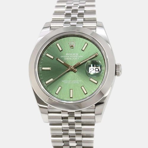 Rolex Green Stainless Steel Datejust 126300 Automatic Men's Wristwatch 41 mm - Rolex - Modalova