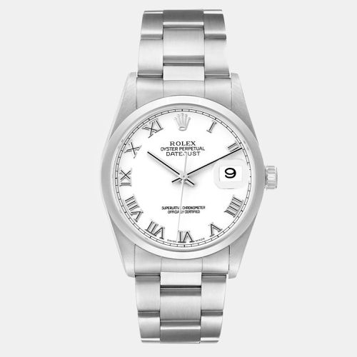 Rolex Datejust White Dial Smooth Bezel Steel Men's Watch 36 mm - Rolex - Modalova