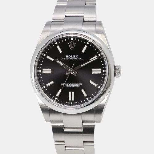 Rolex Black Stainless Steel Oyster Perpetual Automatic Men's Wristwatch 41 mm - Rolex - Modalova