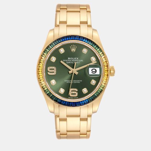 Rolex Pearlmaster Yellow Gold Sapphire Bezel Men's Watch 86348 39 mm - Rolex - Modalova