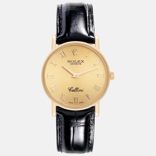 Rolex Cellini Classic Yellow Gold Champagne Dial Men's Watch 31.8 mm - Rolex - Modalova