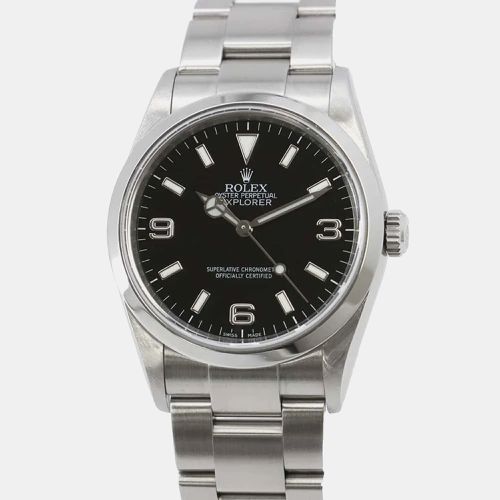 Rolex Black Stainless Steel Explorer Automatic Men's Wristwatch 36 mm - Rolex - Modalova