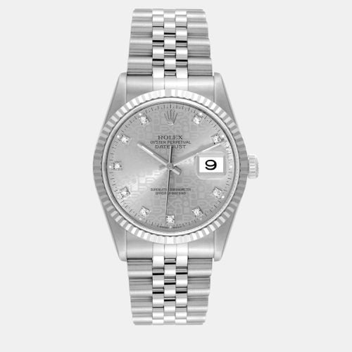 Rolex Datejust Steel White Gold Anniversary Diamond Dial Mens Watch 16234 - Rolex - Modalova