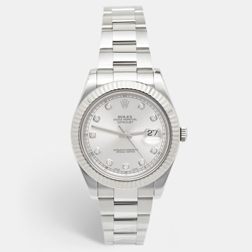 Diamond 18K White Gold Stainless Steel Datejust II 116334-0007 Men's Wristwatch 41 mm - Rolex - Modalova