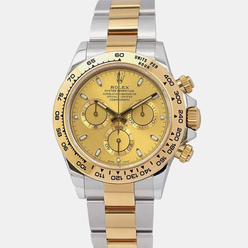 Rolex Champagne 18k Yellow Gold Stainless Steel Cosmograph Daytona Automatic Men's Wristwatch 40 mm - Rolex - Modalova