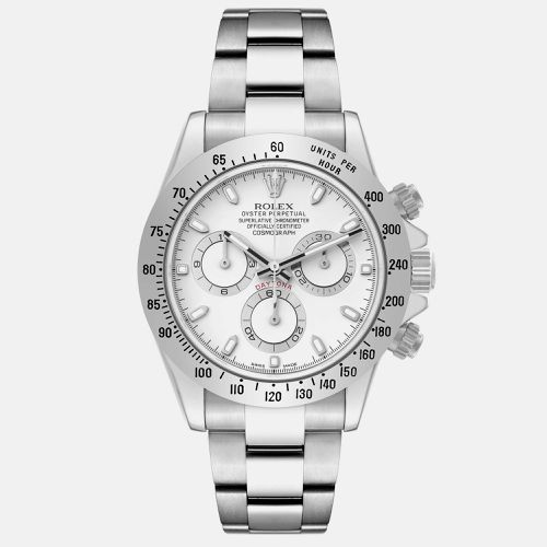 Rolex Daytona Chronograph White Dial Steel Mens Watch 116520 - Rolex - Modalova